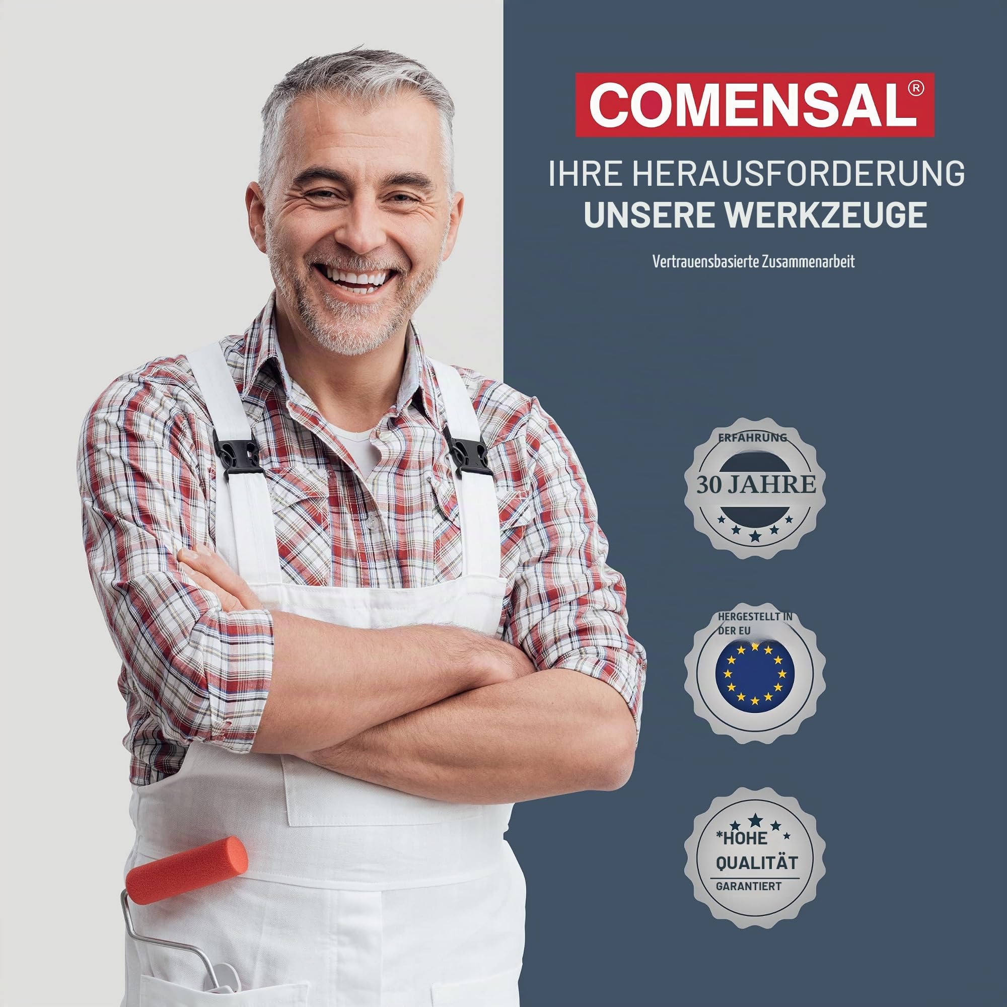 COMENSAL® Rabot - Aluminium-Rabot - Gipserhobel - mit 8 Mesern - Made in EU - 450 x 90 mm