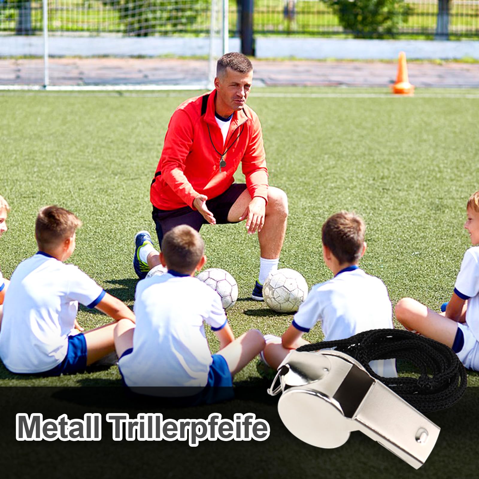 Fischietto a mano per lezioni di sport, 2 pezzi, fischietto per arbitri di emergenza, fischietto per arbitro, 2 fischietti sportivi in acciaio inox, per arbitri, insegnanti di sport, allenatori di