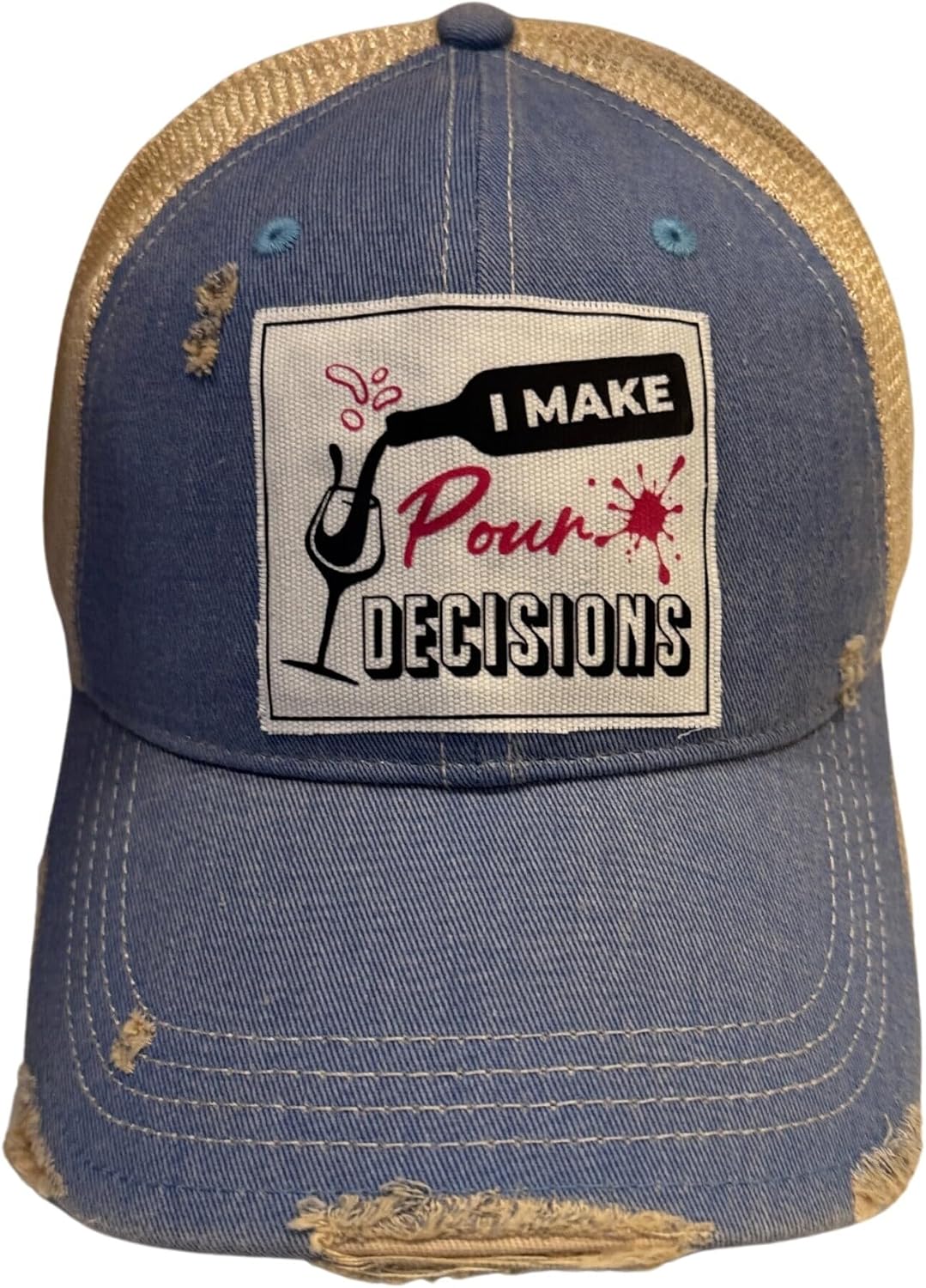 Popfizzy Funny Vintage Trucker Hats for Men and Women, Adult Humor Caps, Gifts for Friends, Unisex Distressed Baseball Cap