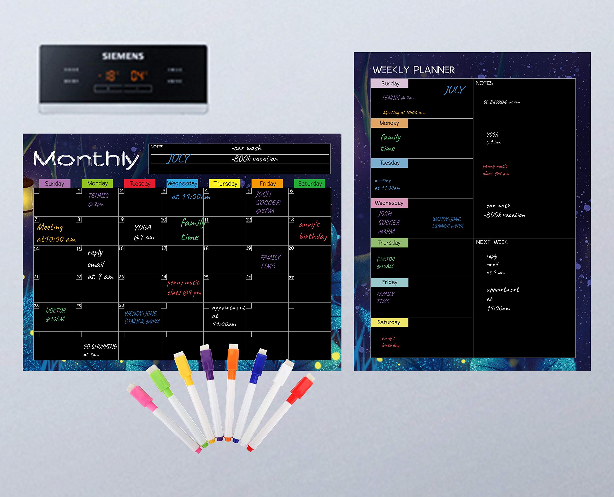 Buy Dry Erase Menu Board for Kitchen Refrigerator Set with