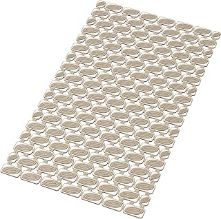 Shower Mat Non Slip Bathtub Mat, 27 x 16 Inch Eco-Friendly Soft Bath Mat for Tub Non Slip Shower Mats for Inside Shower with Suction Cups and Drain Holes, Easy to Clean Quick-Drying, Brown