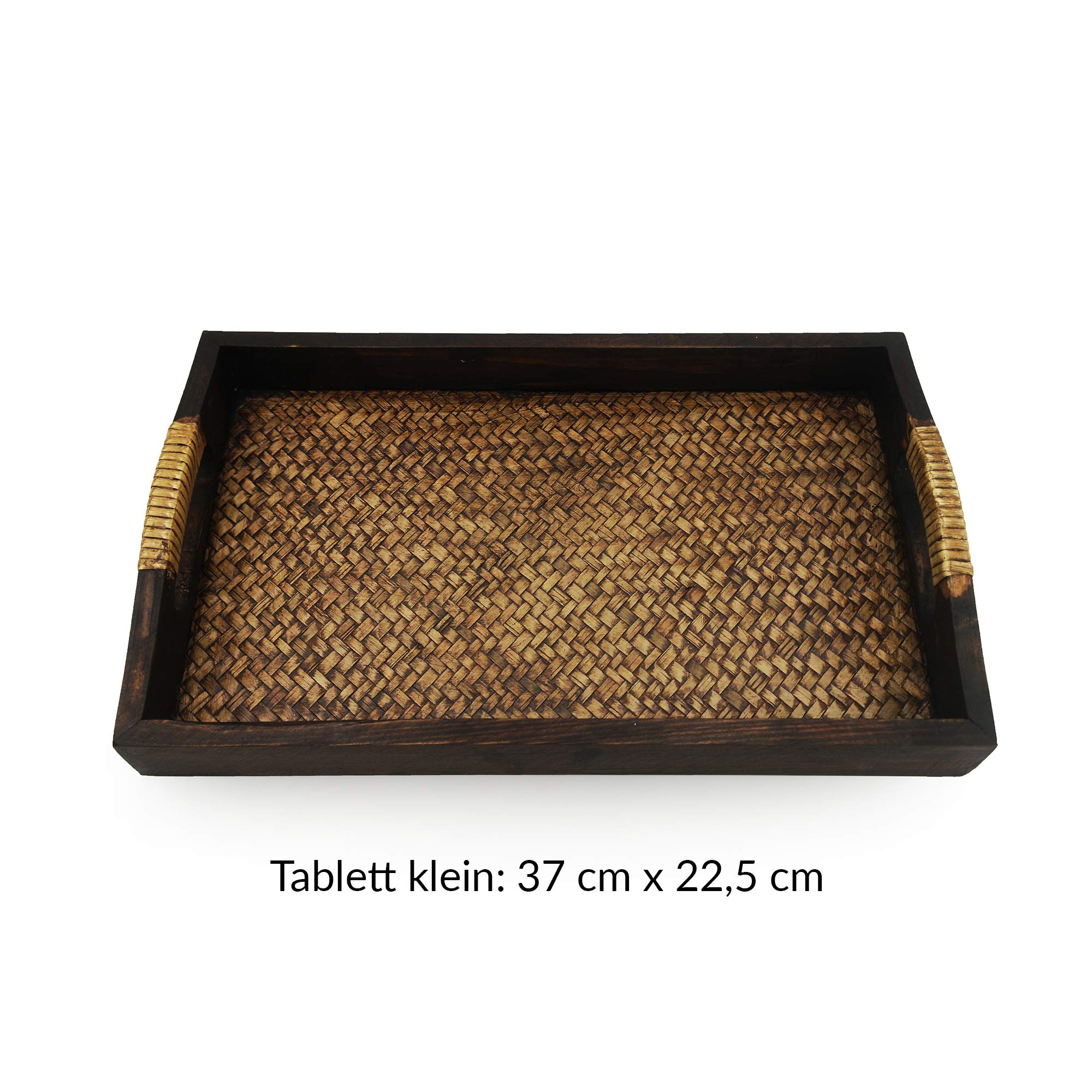 KITAMA Thai Rattan - Set di 3 vassoi in legno di bambù