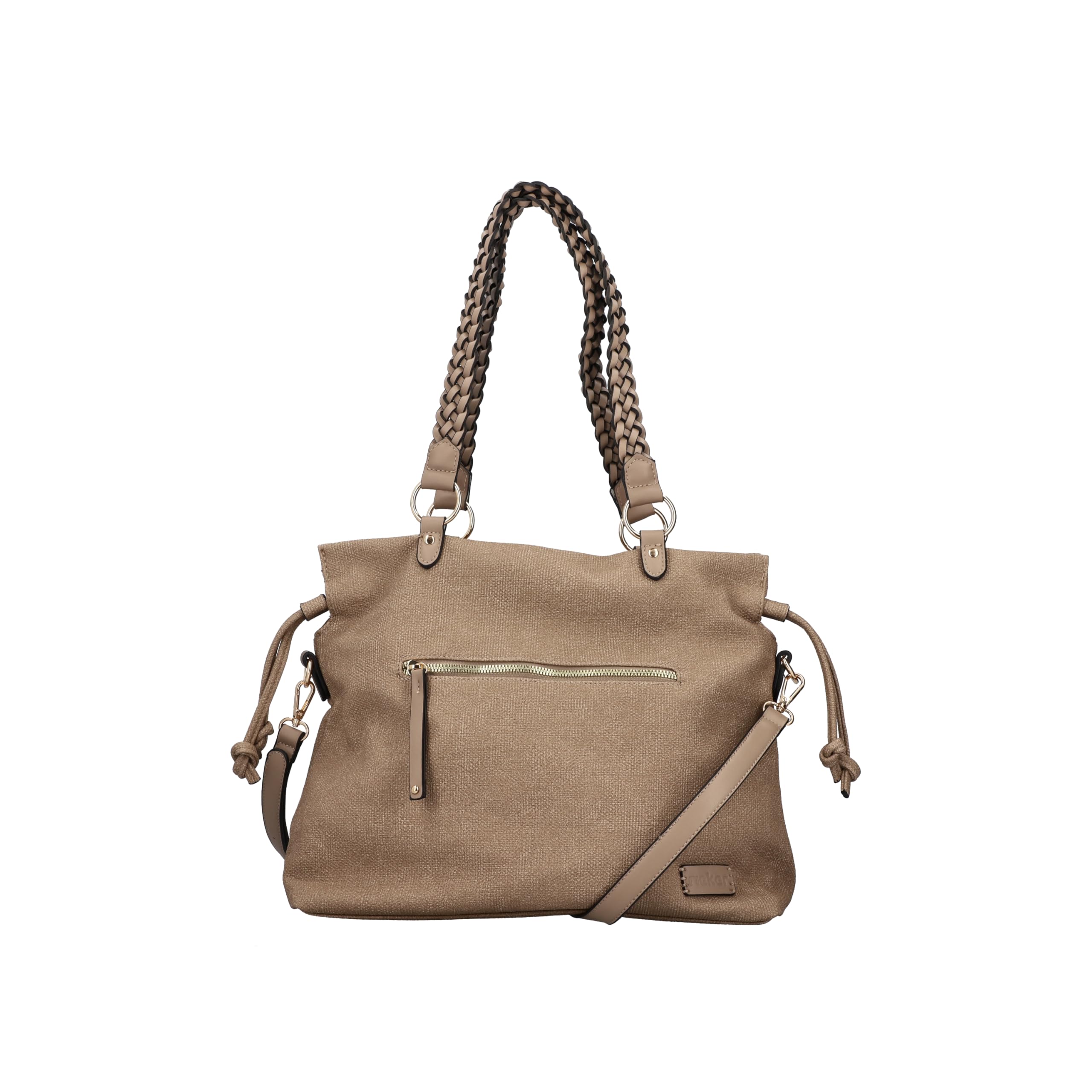Rieker Women's Handbag, Shoulder Bag, Braided Handle, H1509, beige, Normal