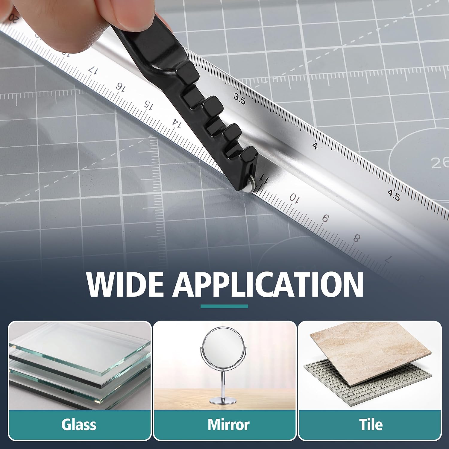 Feekoon Glass Cutters 2mm-20mm, Upgrade Glass Cutting Tool, Professional Pencil Style Oil Feed Carbide Tip for Cutting Tiles Mirror Mosaic, Cortador De Vidrio