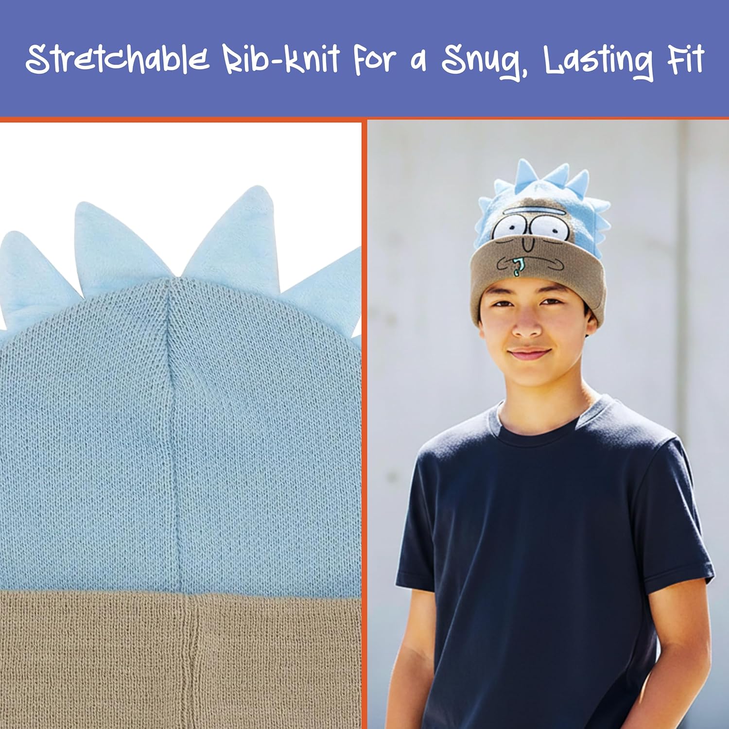 Concept One Unisex-Adult Rick and Morty Beanie Hat, Adult Cuffed Winter Knit Cap for Men and Women - Image 5