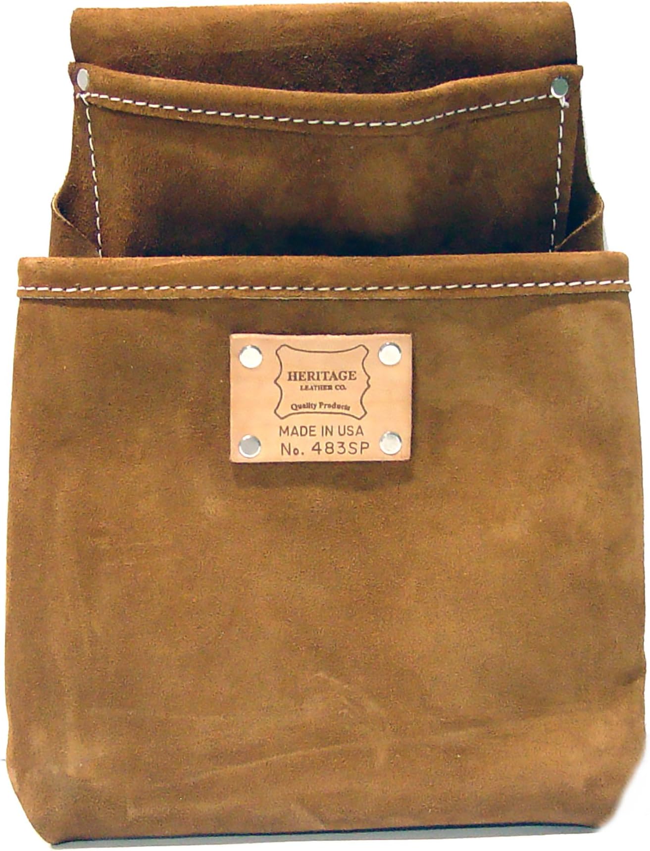 Heritage Leather 483SP 2-Pocket Professional Split Leather Drywall Pouch