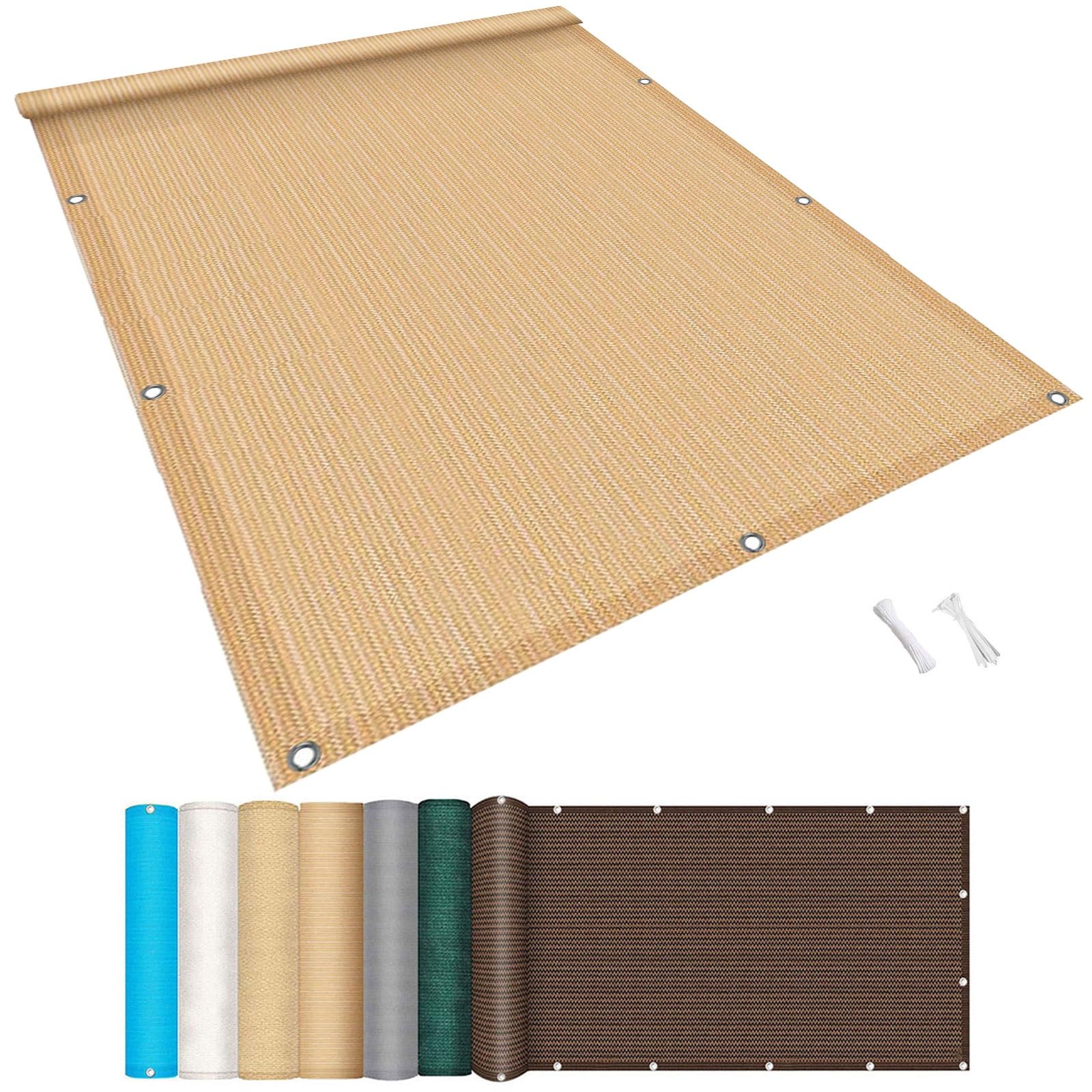 Zonnescherm 2.6 x 4.5 m HDPE Anti UV Zonwering Schaduwnet voor de tuin met oogjes kabelbinders koord voor tuinhek balkon terras, Blauw