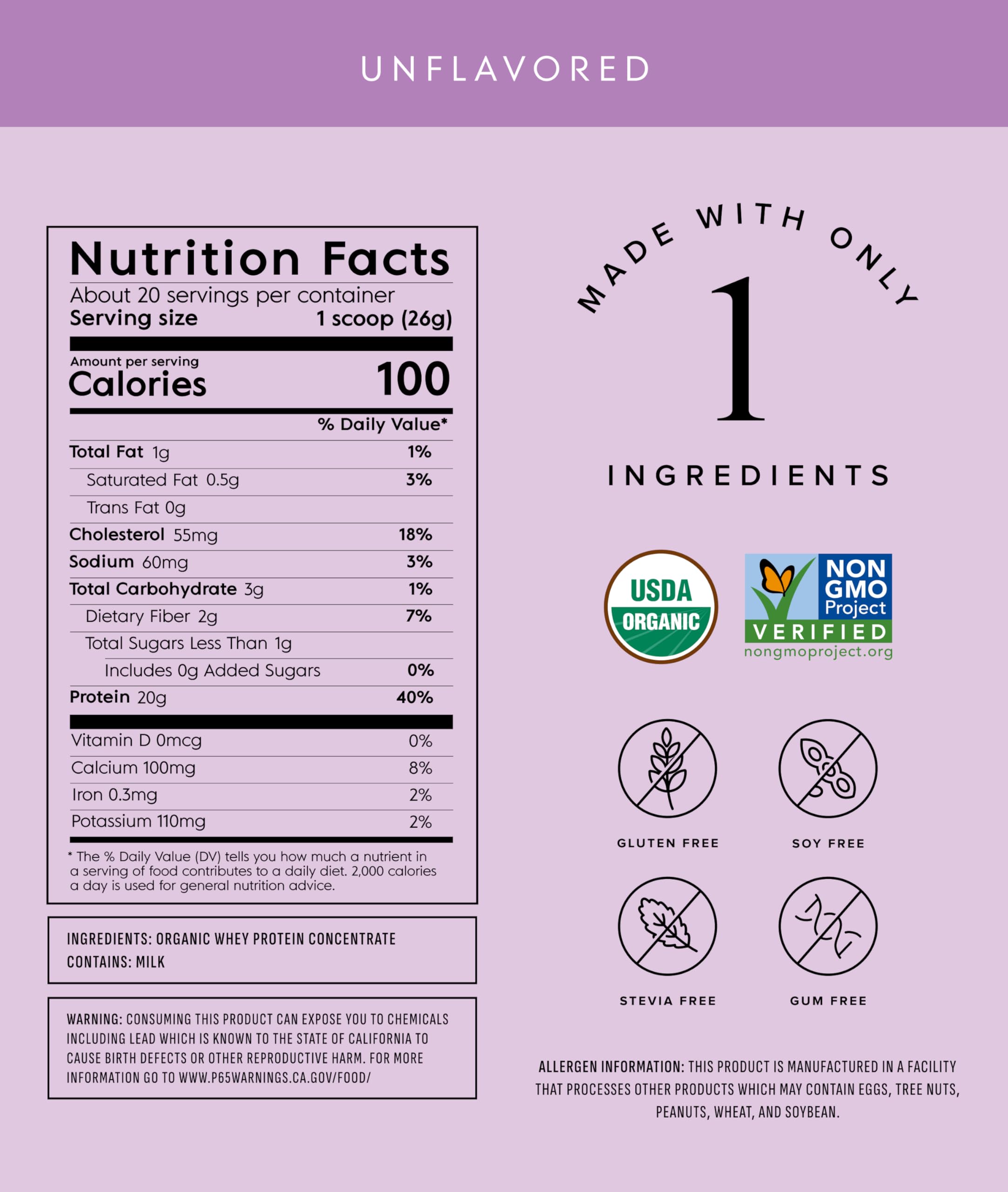 Truvani Organic Whey Protein Powder | Unflavored | 20 Servings — Amazon image 2