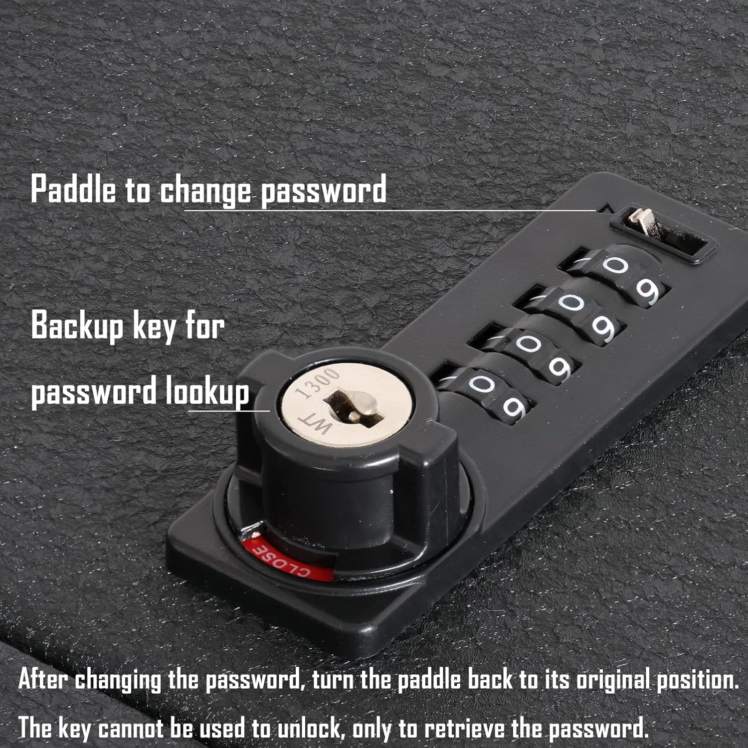 Center Console Gun Safe Vault - TUOJUE Vehicle Safe Vault Compatible with Tesla Model Y Juniper 2025-2026, with 4-digit Lock with Password Retrieval Key.