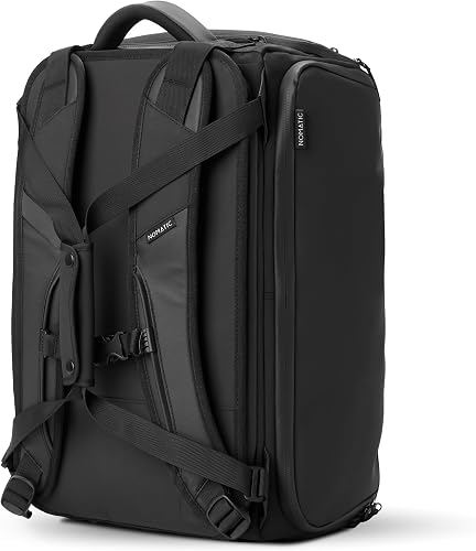 NOMATIC 30L Travel Bag- Convertible Duffel/Backpack, Carry-on Size for Airplane Travel, Everyday Use Laptop Bag, TSA Compliant Black Backpack