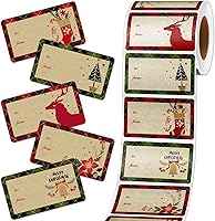 Vista 20 de Outus 500 etiquetas de Navidad, etiquetas autoadhesivas de regalo para regalos de Navidad, etiquetas de nombre de Navidad, etiquetas para papel