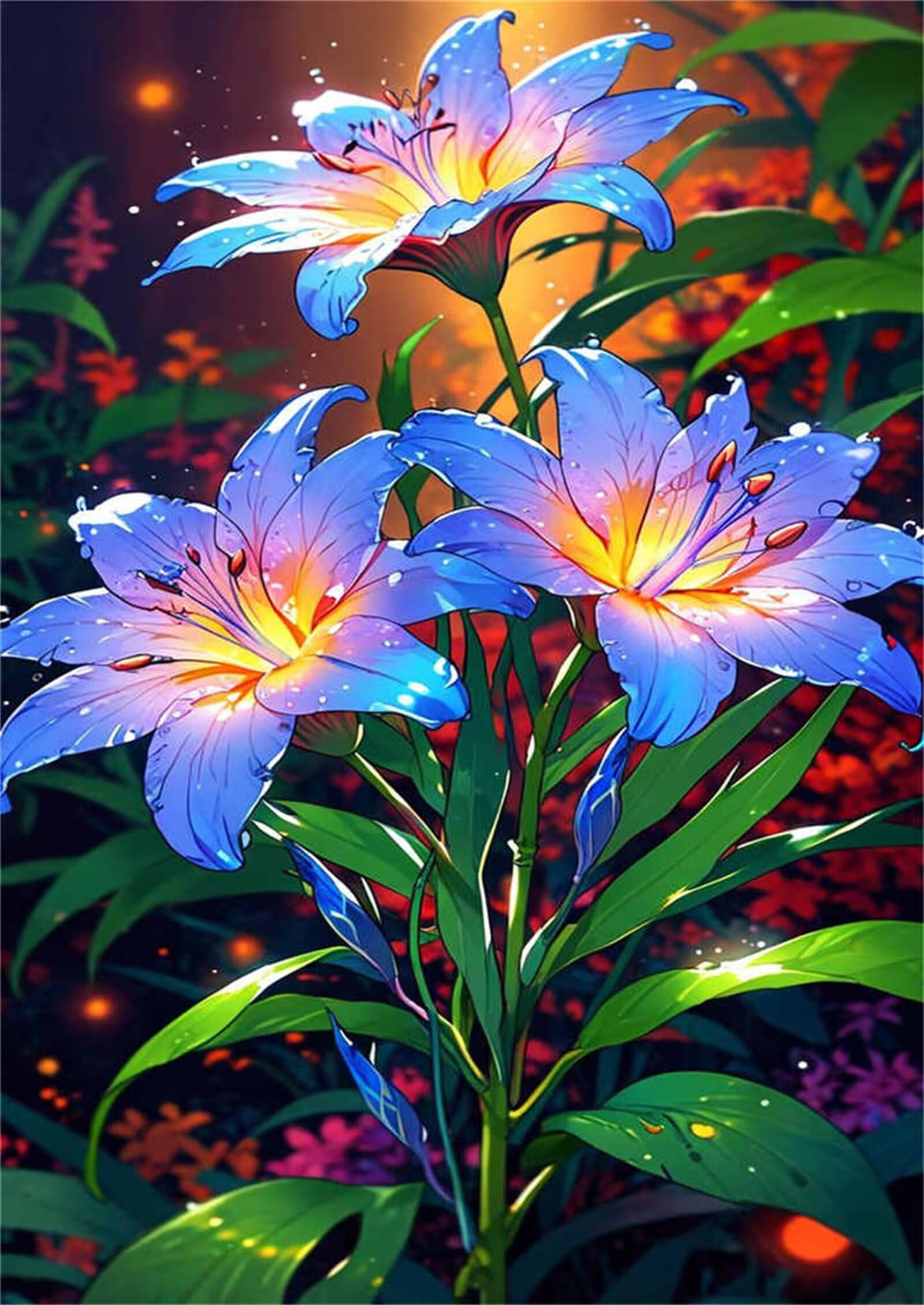 Puzzle 1314 elementów dla dorosłych, niebieskie kwiaty, kreatywna rozrywka, wymagająca zagadka, zabawa, klasyczne puzzle 75 x 50 cm, 1314 elementów