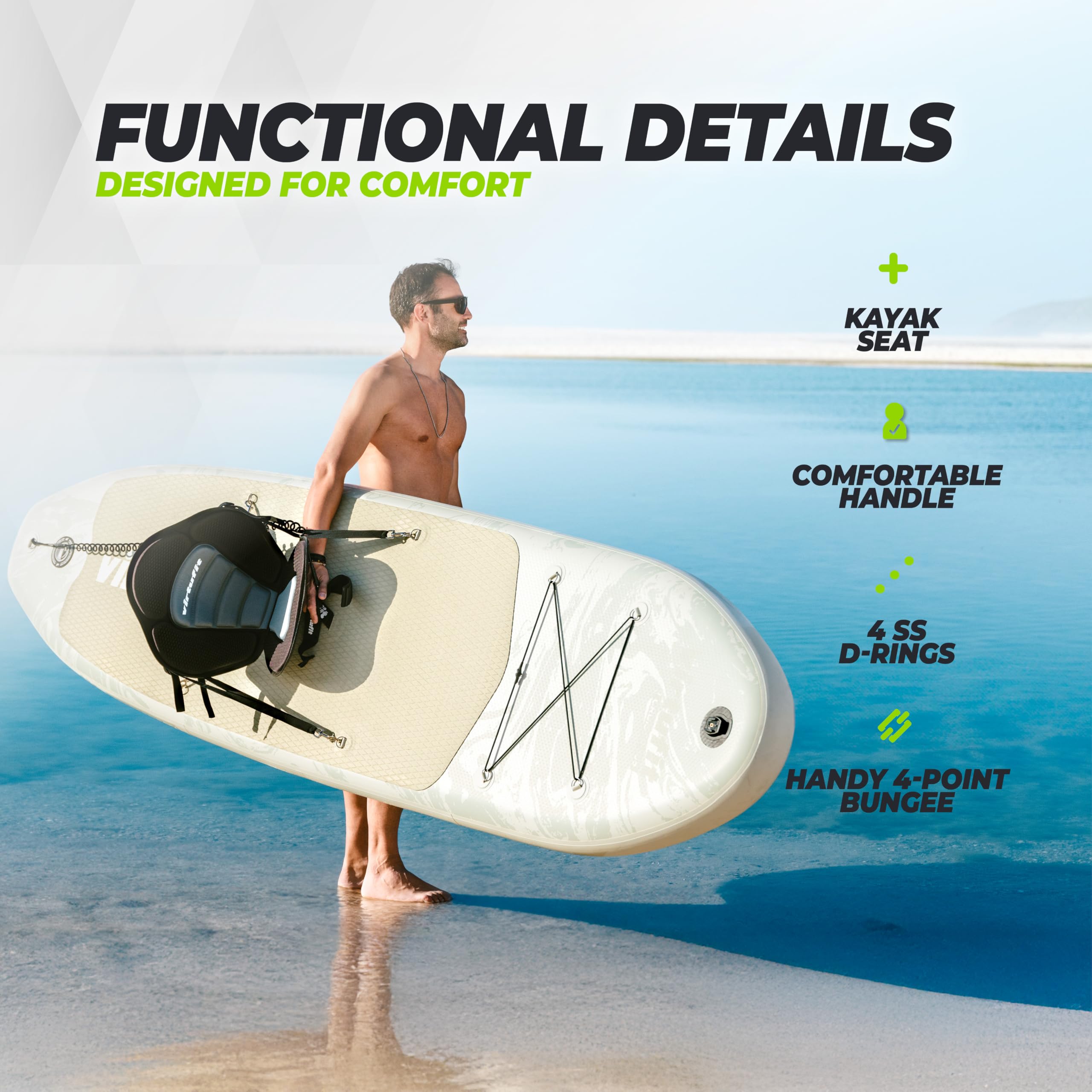 VirtuFit Supboard Cruiser 305 - różowy - z siedziskiem kajakowym, akcesoriami i torbą do przenoszenia