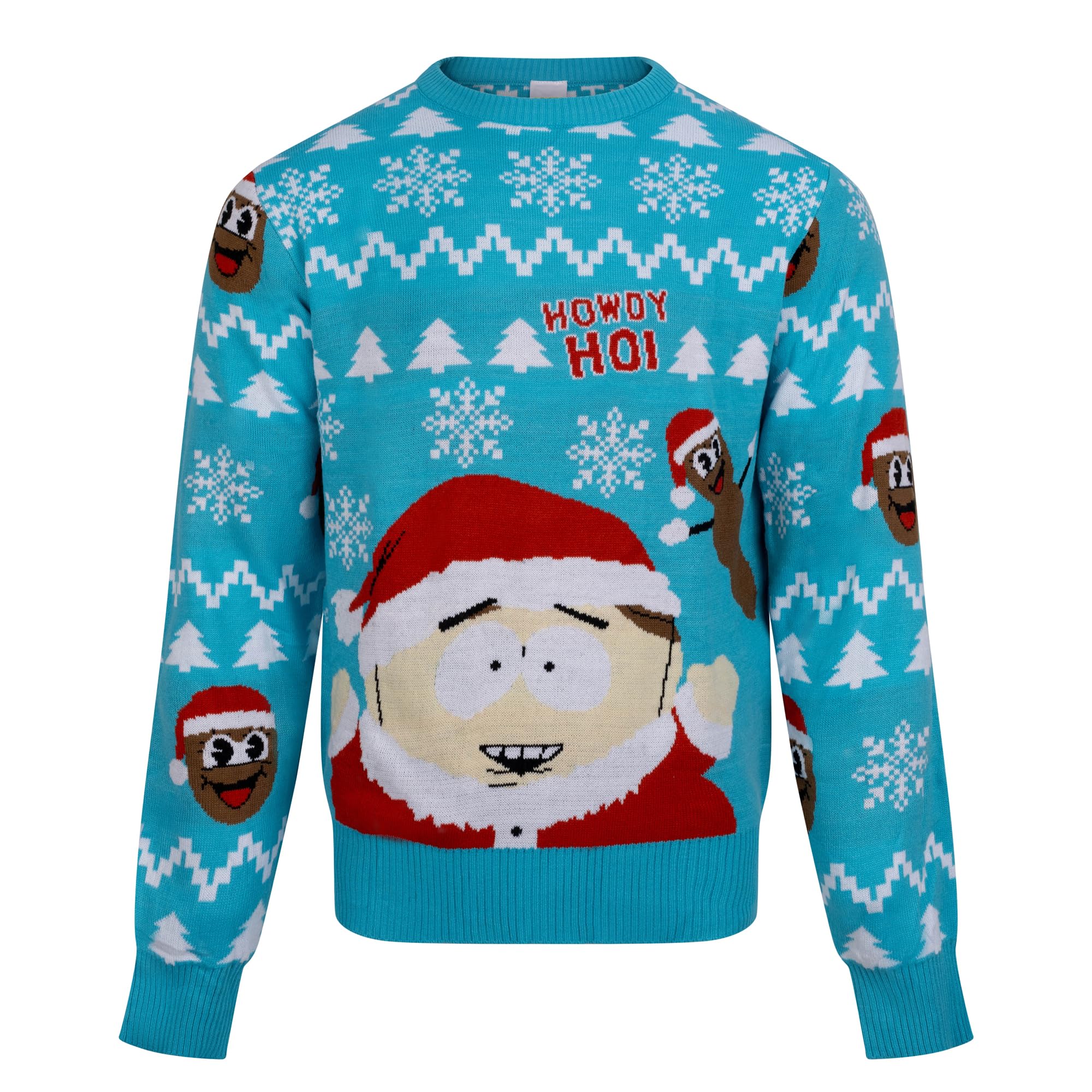 south park Mr Hankey Men's Howdy Ho! Christmas Jumper, Blue-picture-18