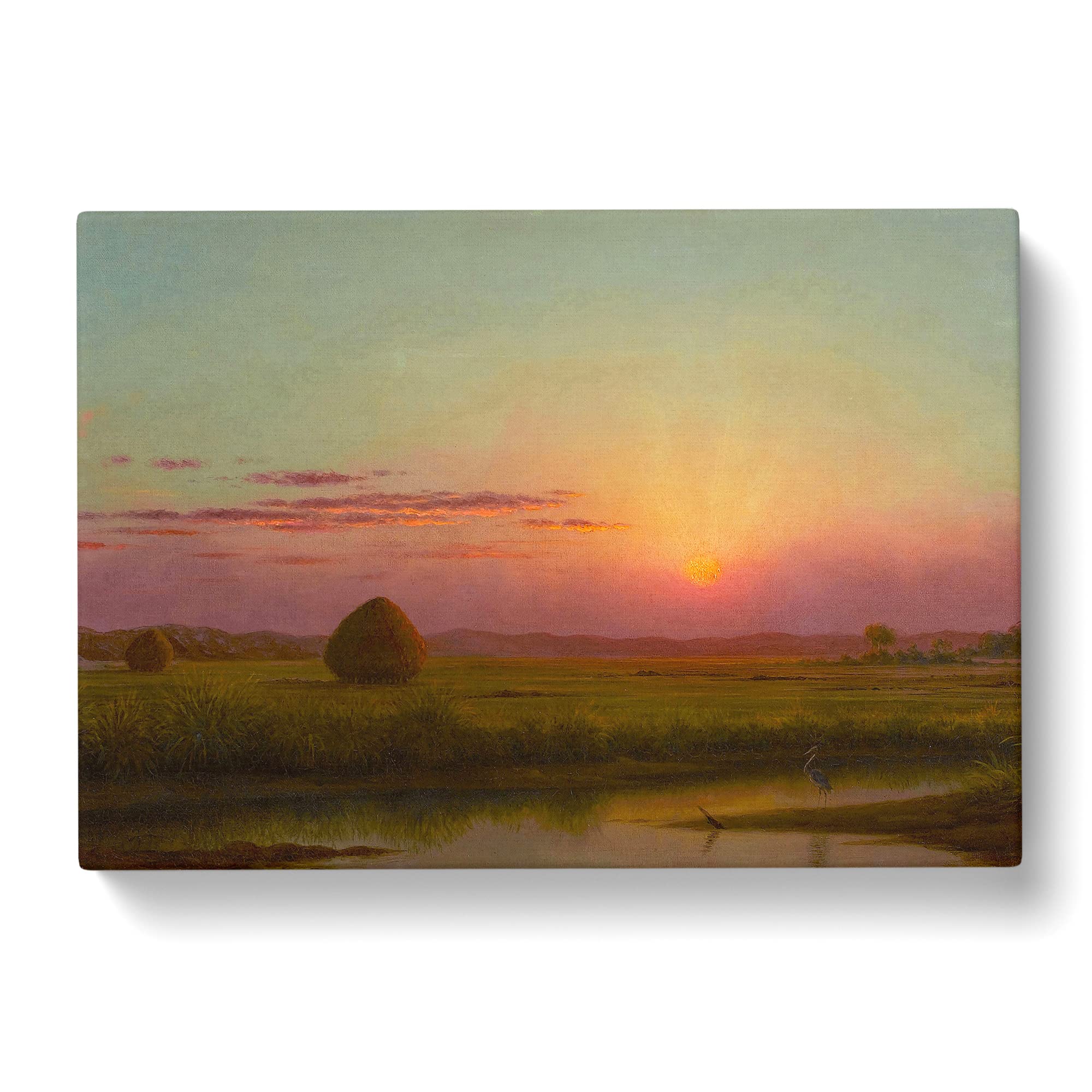 Martin Johnson Heade Sunset over the Marsh Canvas Print, Mixed, 25L x 50W cm - Image 2