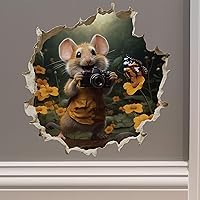 Vista 1 de Pegatina de pared 3D con agujero de ratón para fotógrafo, diseño de ratón