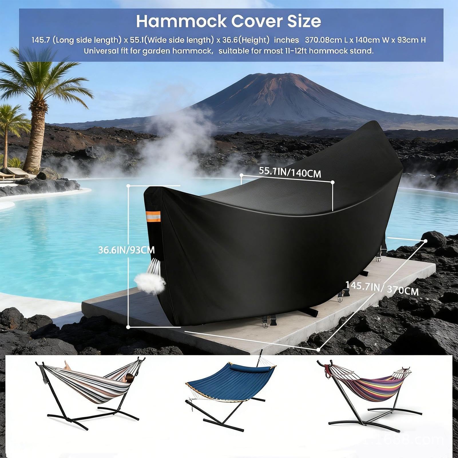 Para Hamaca Protector Cortaviento Resistente Al Agua | Cubierta Pesada para Hamaca para Senderismo Ciclismo Camping Pesca Picnic Jardín