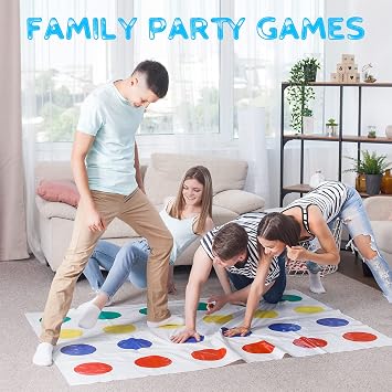 OSDUE Twister Game Party Games Twisting Games Team Game Funny Games with Play Mat for Family Interaction (Floor Games)