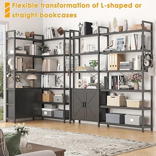 Miniatura 3 de Semoic Estanterías y estanterías arqueadas Estantería abierta grande de 5 niveles triple ancha, estantería Etagere con estante de exhibición para