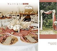Vista 178 de Showgeous 10 Pack Baby Pink Cheesecloth Table Runner 10FT Long Semi-Sheer Gauze Table Runner Boho or Rustic Wedding Decor for Wedding Decor Arch