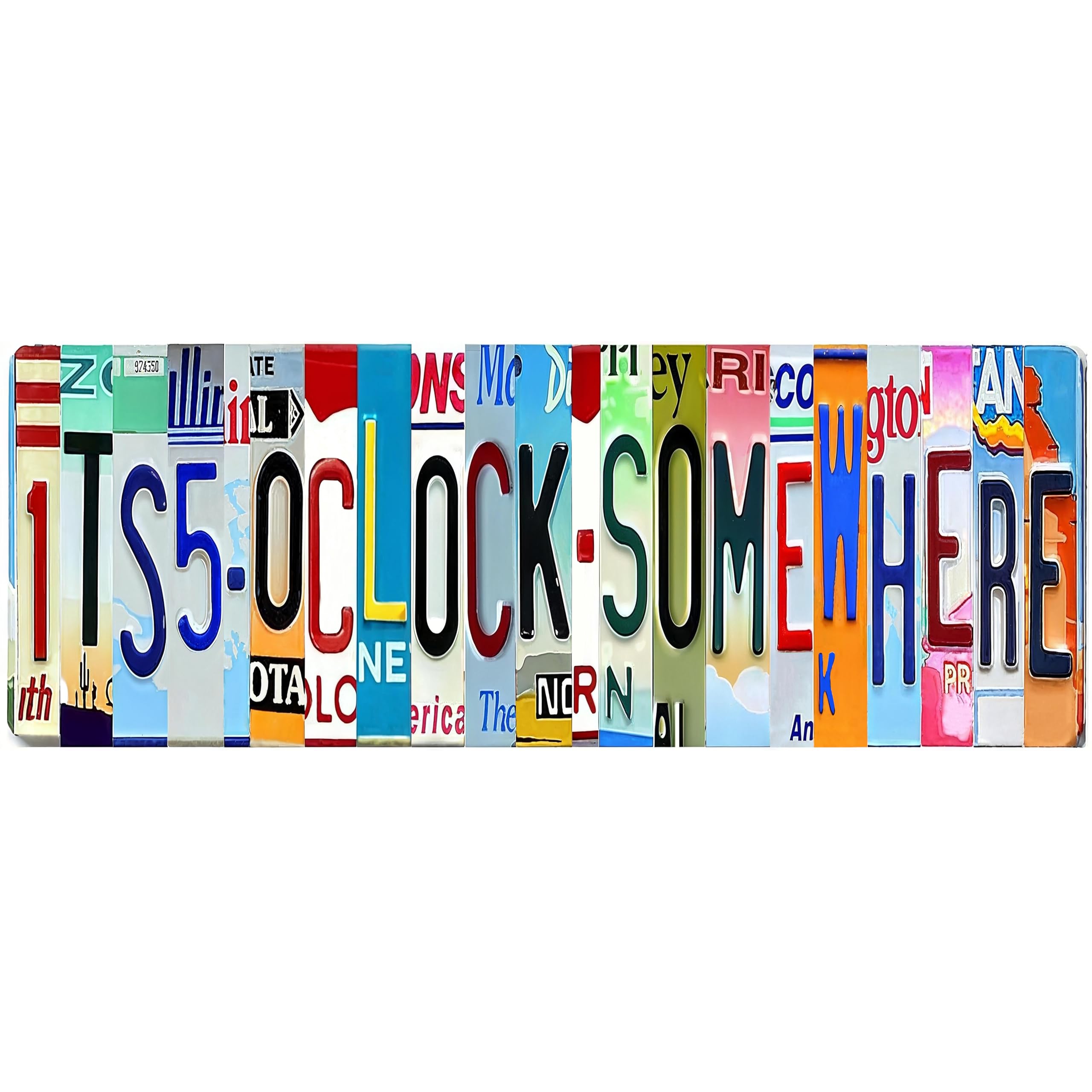 Vintage Metal Tin Sign Its 5 O'clock Somewhere (6x16in) Funny Outdoor Bar Accessories Surfboard Decor Street S For Bar S For Home Bar Man Cave Garage Home Basemen Decor Custom Private Property Signs