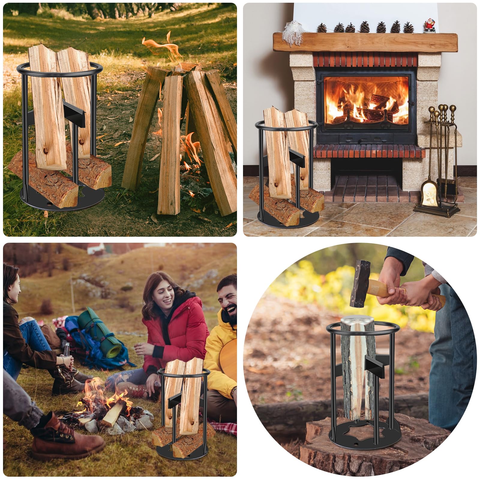 Fendeuse Bois Manuelle, Outil de Séparation Manuel, Splitter de Bois de Bois Portable, Fendeuse à Bois Manuelle Robuste pour Bois de Chauffage pour Camping et Maison - Petit(14.5x14.5x27cm)