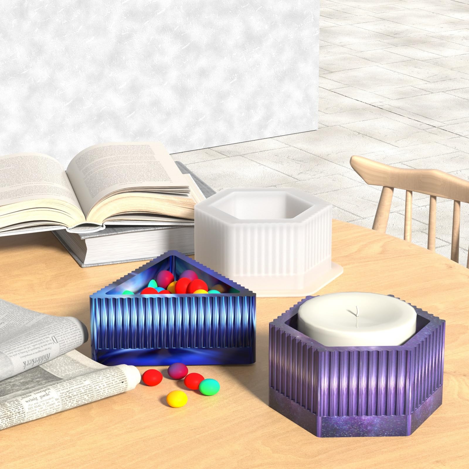 Amazon.com: 圓形條紋混凝土花盆矽膠模具多肉植物花瓶水泥黏土模具石膏環氧樹脂收納盒模具: 藝術、手工藝與縫紉