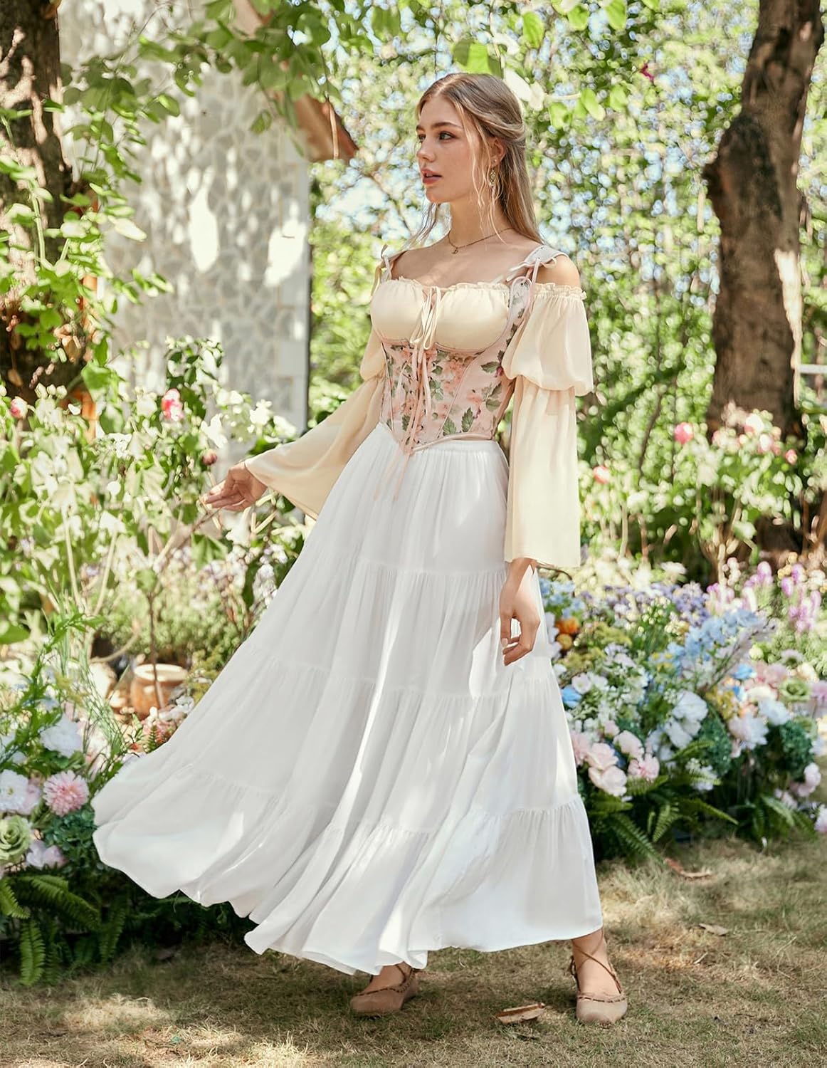 SCARLET DARKNESS Corset Tops for Women Underbust Floral Print Vintage Bustier Top - Image 5