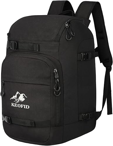KEOFID Bolsa para botas de esquí para hombres y mujeres, mochila de viaje de esquí de 50L y bolsa de snowboard