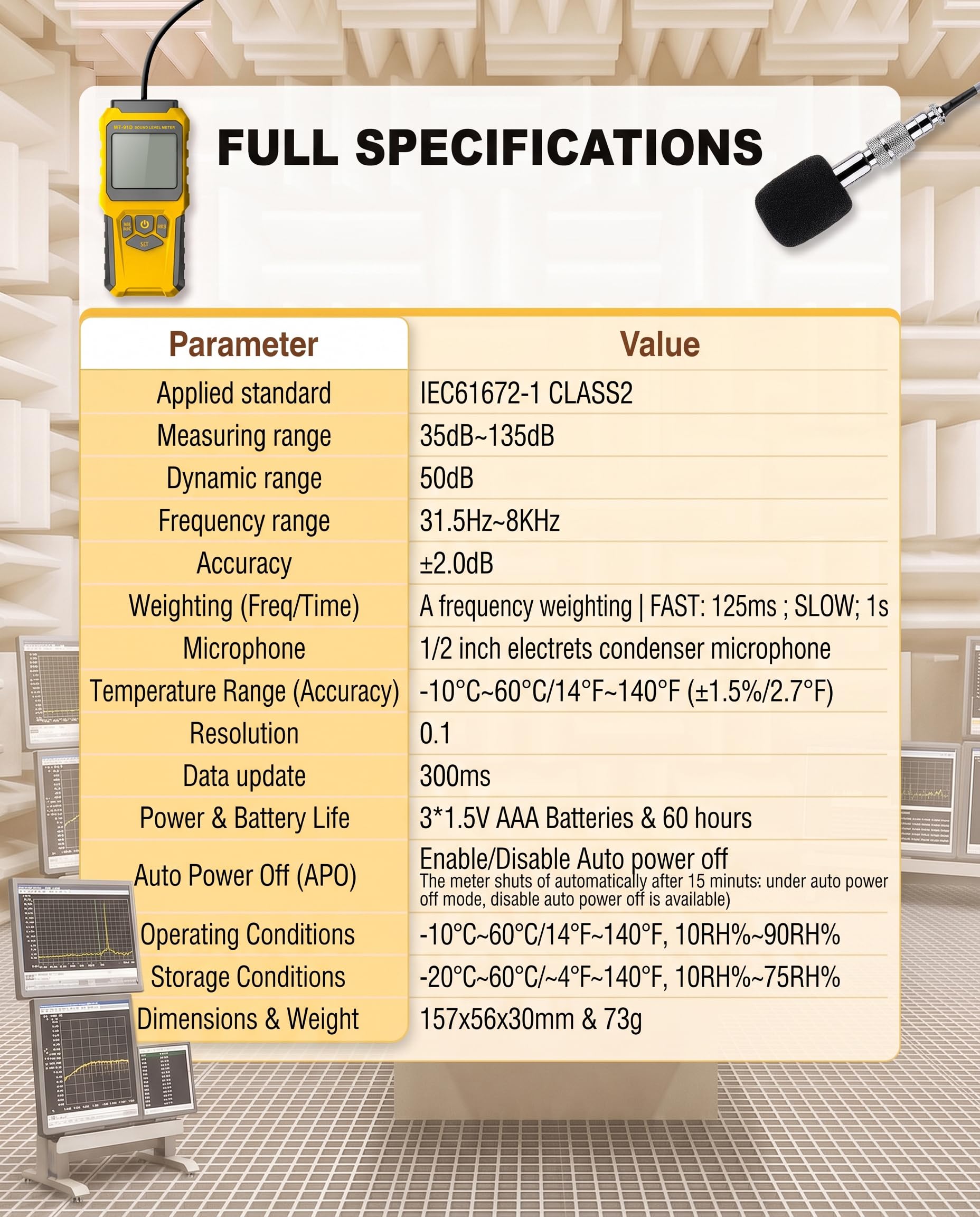 MT-91D Split Digital Sound Level Decibel Meter — Amazon image 5