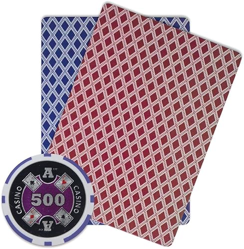 Vista 22 de Brybelly Ace Casino Poker Chip - Compuesto de arcilla pesada de 0.49 oz, paquete de 50 Rojo ($5 Red)