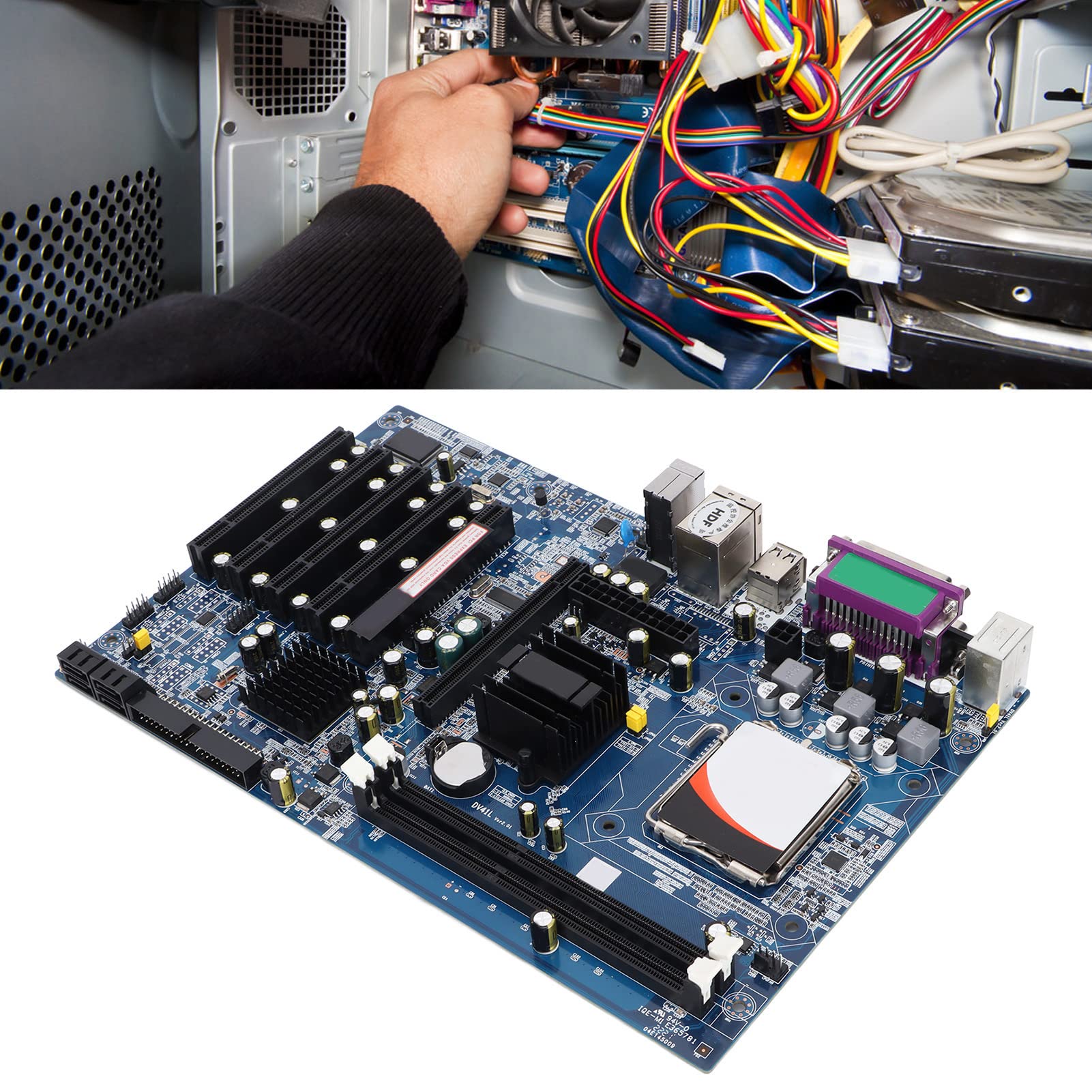Płyta Główna do Komputera Stacjonarnego, Przemysłowa Płyta Główna 5 Port PCI Stabilne Filtrowanie Kondensatorów VGA Pin LPT COM Port Szeregowy G41 Lga775 Płyta Główna