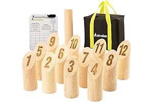 Mulkey Yard Game | Wooden Numbered Block Tossing Game Set