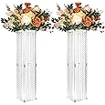 Nuptio Centerpieces for Weddings Acrylic Vases - 10 Pcs 15.7in Tall Crystal Flower Vase Flowers Stand for Party Tables Decorations - Elegant Bulk Weddings Decoration Table Geometric Centerpiece Stands