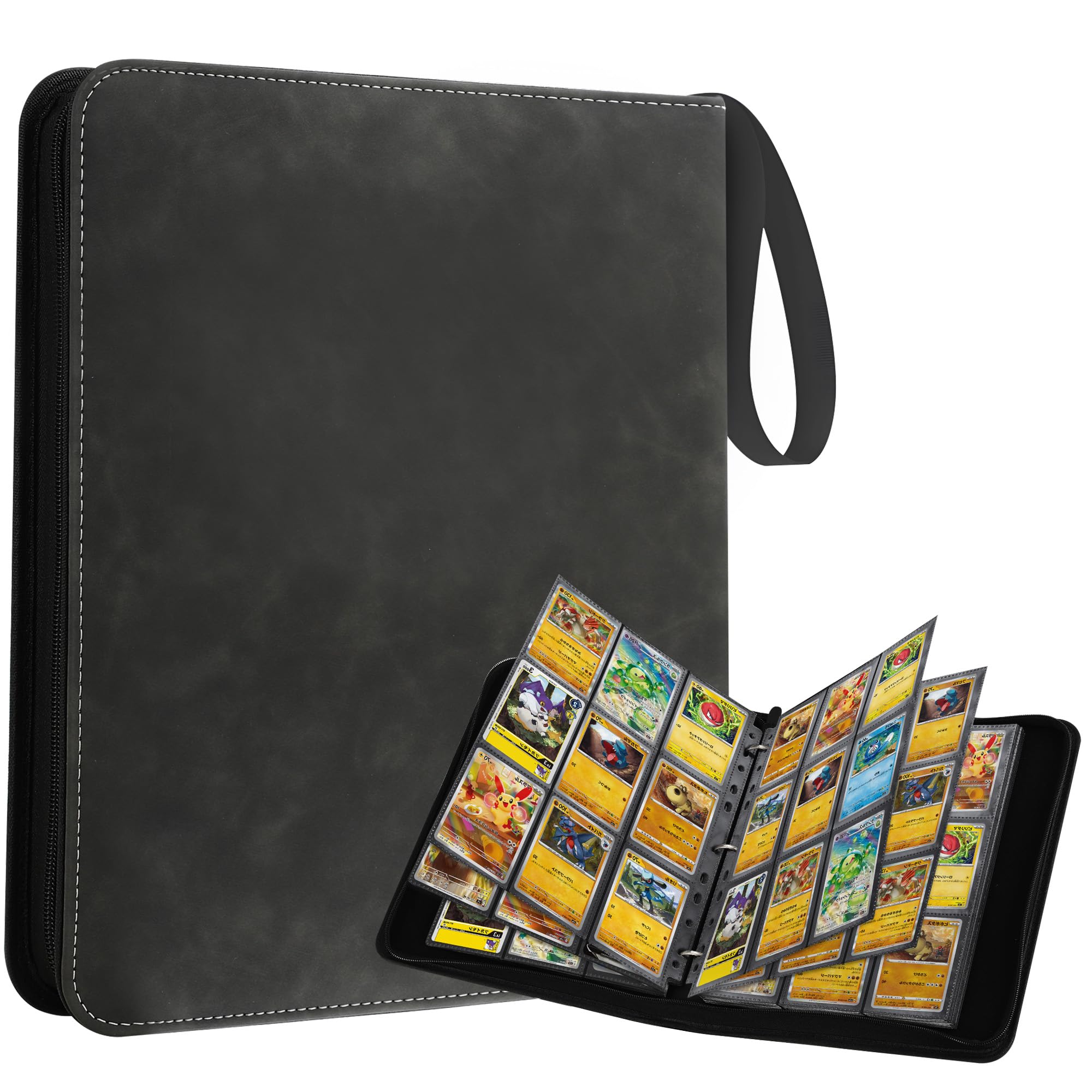 Raccoglitore Carte Pokemon, 50 pagine a doppia faccia 900 capacità, Album carte pokemon in pelle PU impermeabile, Adatto per la raccolta di Pokemon, TCG, MTG, Yugioh, Carte sportive e altre carte