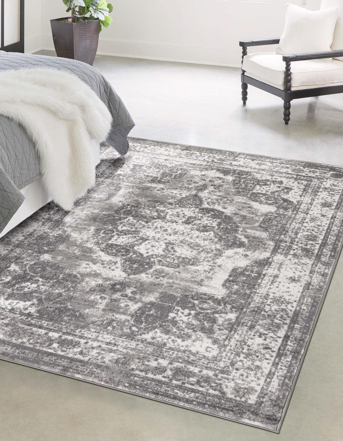 Unique Loom Sofia Collection Area Rug - Salle Garnier (10' x 14' 1" Rectangle, Gray/ Ivory)