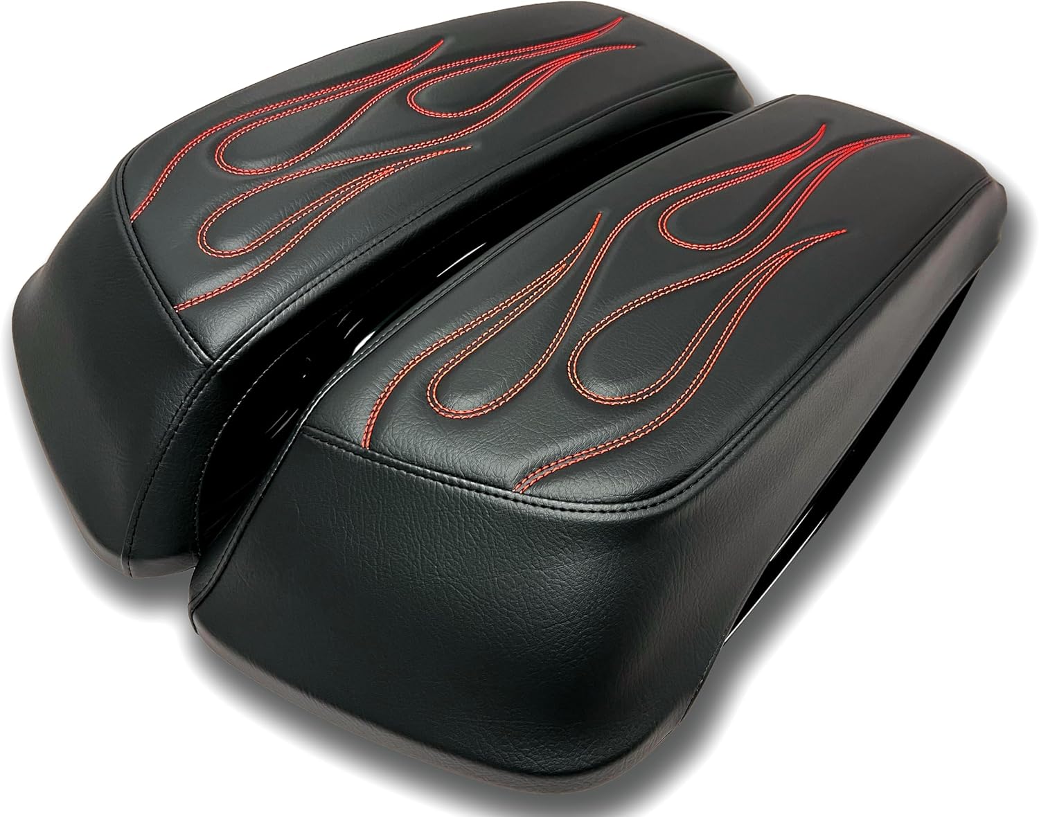 Cubiertas para tapas de alforjas Flame Fire Red Harley 1993-2013 miniatura 1