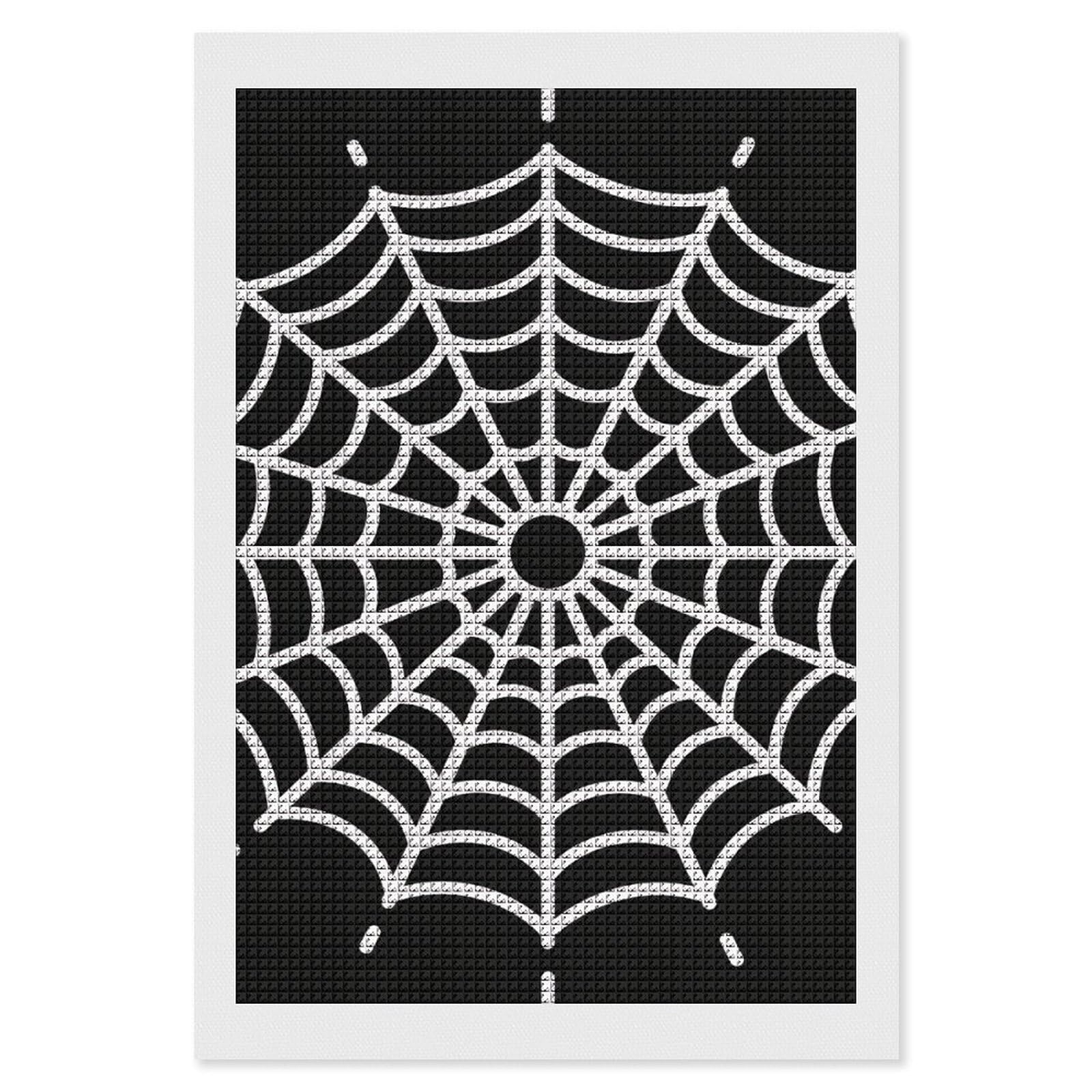 FodPand Spider Web 5D Diamond Painting Kits for Adults Beginners Full Drill Square Diamond Dots Pictures Gem Art Supplies for Home Wall Room Decoration DIY Craft Set Gift 8x12