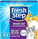 Fresh Step Clumping Cat Litter, Multi-Cat, Long Lasting Odor Control Kitty Litter with Activated Charcoal, Low Dust Formula, 14 lb