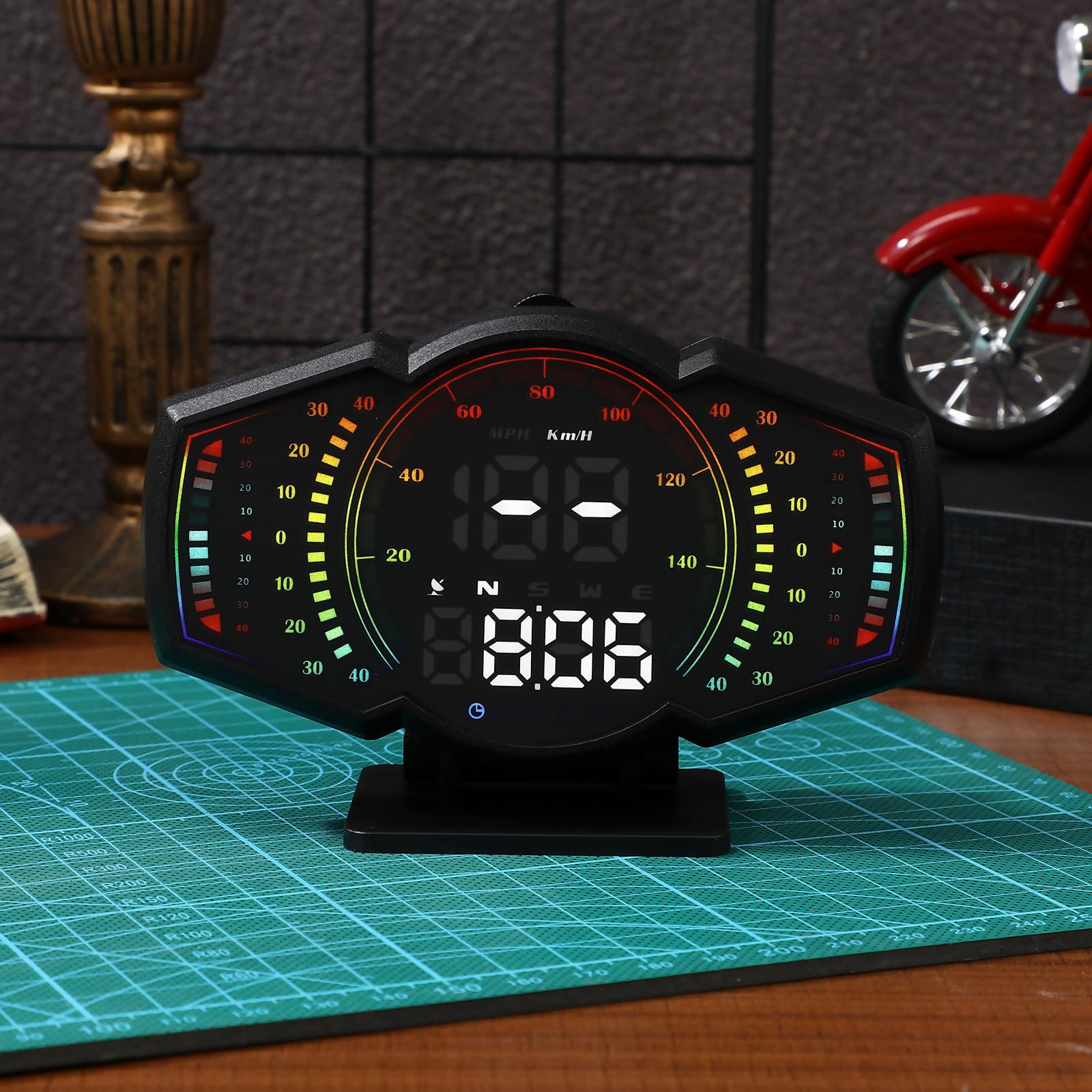Display Head-up Gps per Auto con Tachimetro Digitale, Inclinometro Integrato, Materiale Abs Pc, per Guida Notturna e Viaggi Lunghi