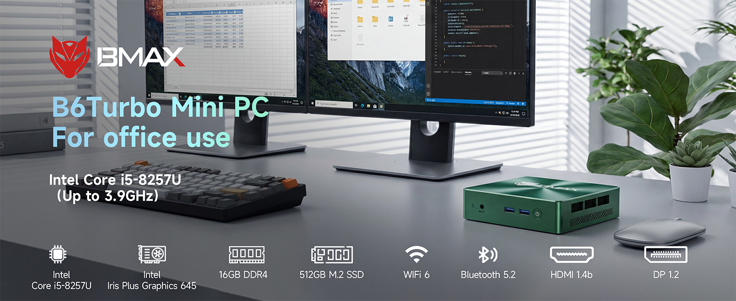 Amazon.com: Bmax Mini PC B6 Turbo, Intel Core i5-8257U (Beats N100