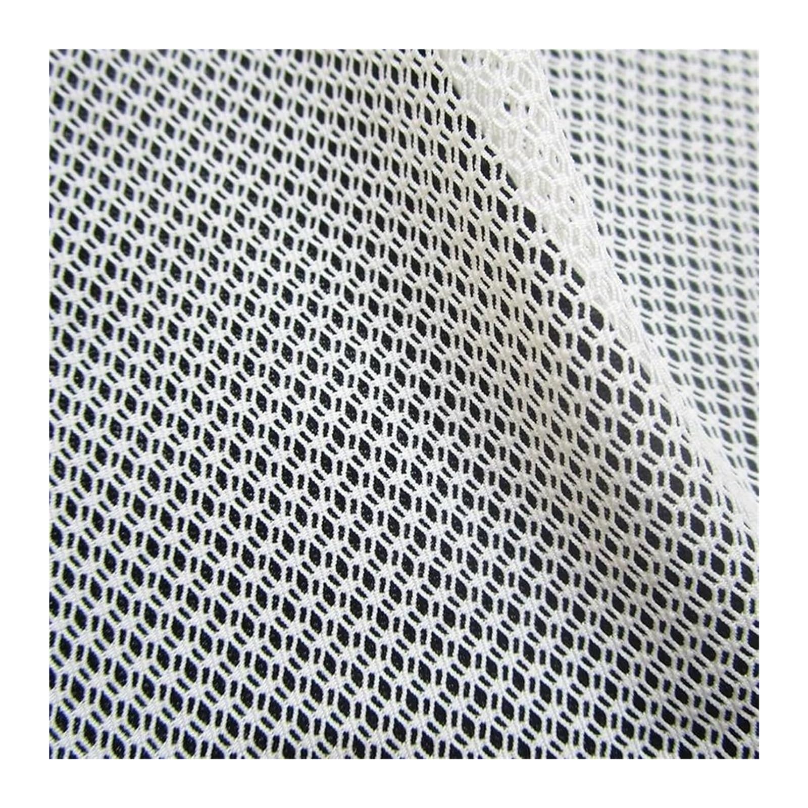 Szycie tkanin siatkowych, Tkanina siateczkowa z poliestru, rozciągliwa w 4 kierunkach, przezroczysta siateczka, kremowo-czarna, 90 cm x 140(Cream)