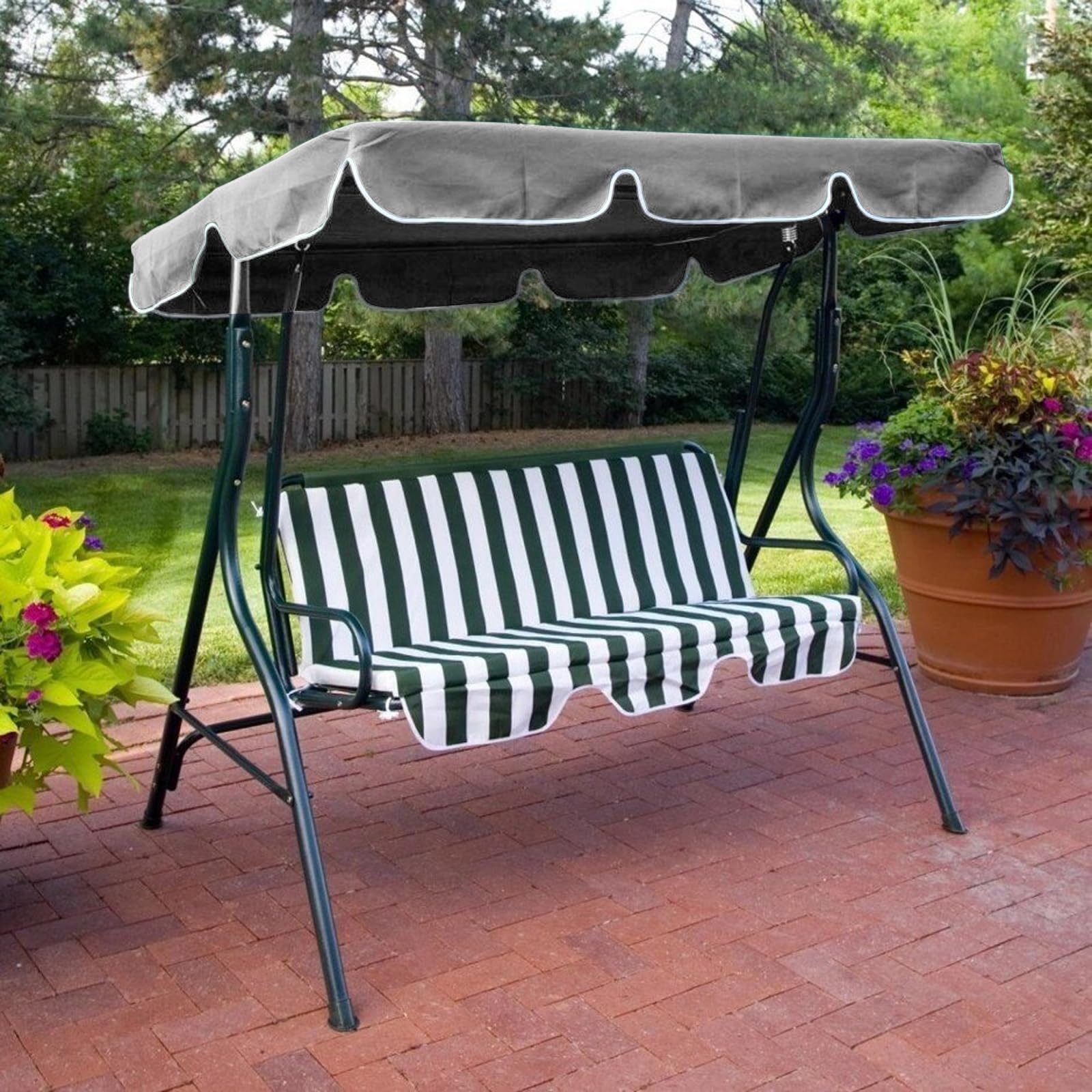 Federa Impermeabile Per Dondolo Da Giardino 3 Posti - Tessuto Poliestere 190T, Colore Rosso - Foto 3