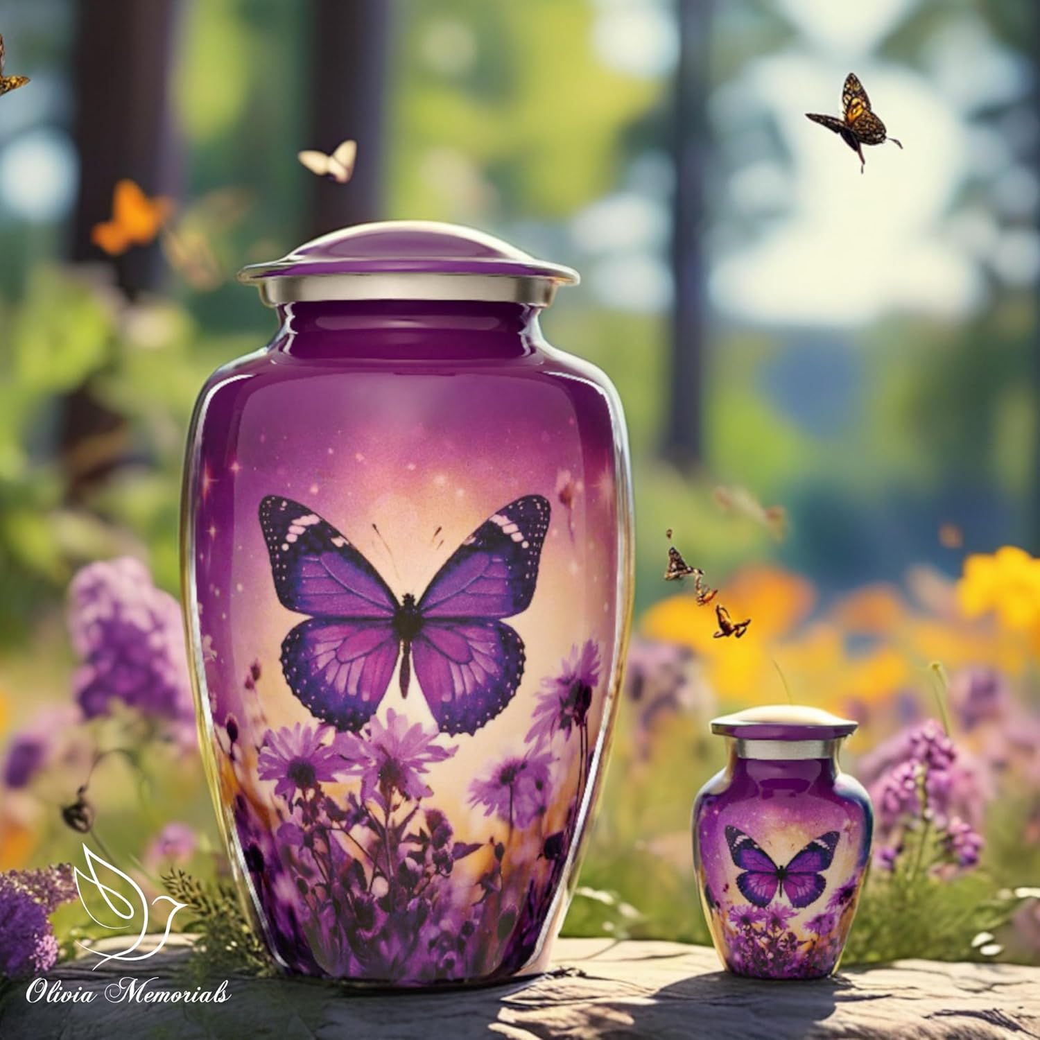 Olivia Memorials Butterfly Urn for Ashes Women - Cremation Urns for Adult Female Human - Large Urns for Mom - Image 3