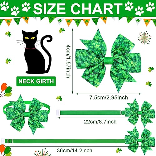 Miniatura 2 de 40 pajaritas para el día de San Patricio para perros gatos corbatines básicos para cachorros accesorios para el cuello del gatito para festivales
