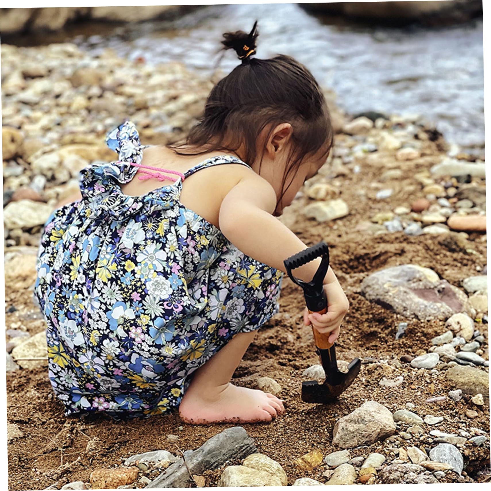 Pala para niños, Pala Redonda de Metal de 14 Pulgadas para jardín, Herramientas de jardinería para niños con Mango en D para Acampar, excavar en la Playa, de Camping, Palas pequeñas para exc