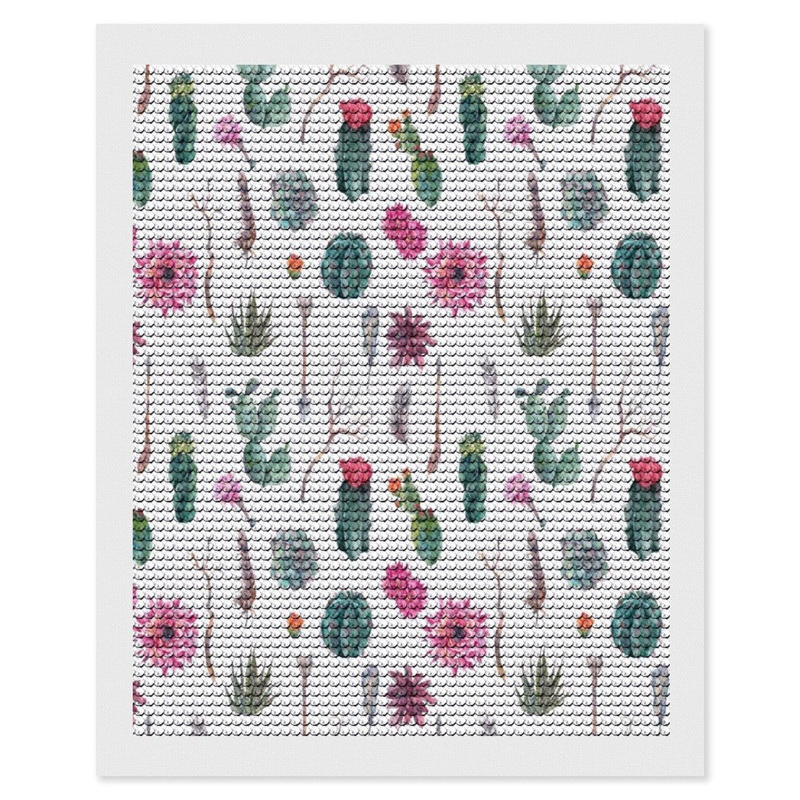 Nclqvjxzkhw Style Cactus Decor Diamond Art Painting For Adult Round Diamonds Pictures Arts Crafts Home Wall Decor 16"X20"