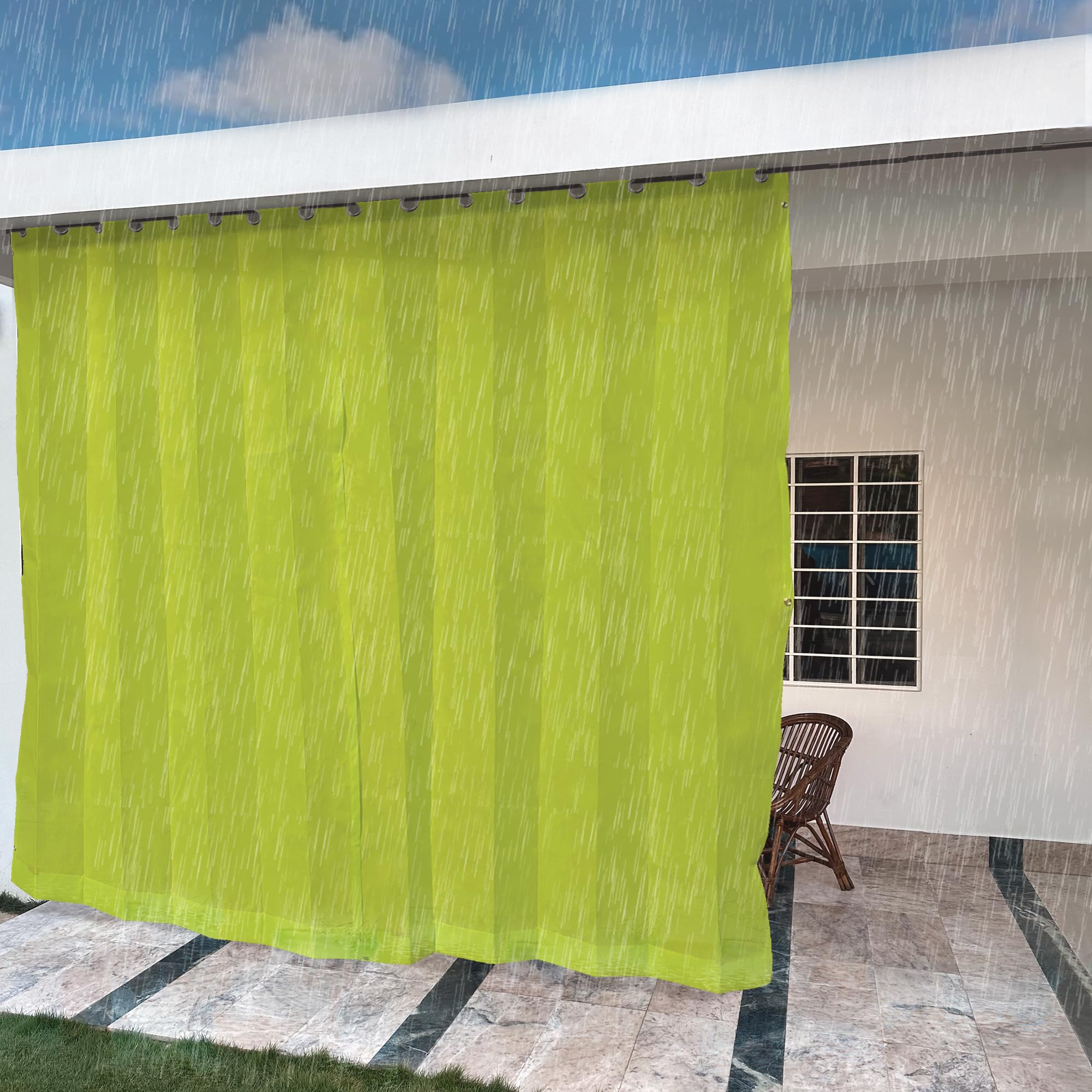 HIPPO Waterproof Plastic Outdoor Balcony Curtain HDPE Fabric Sun & Rain Protection for Balcony 5ft Window Curtain (Lime-Grass | 4.50FTX4.50FT | 2PC) (B0C9HKBPXX) Amazon Price History, Amazon Price Tracker