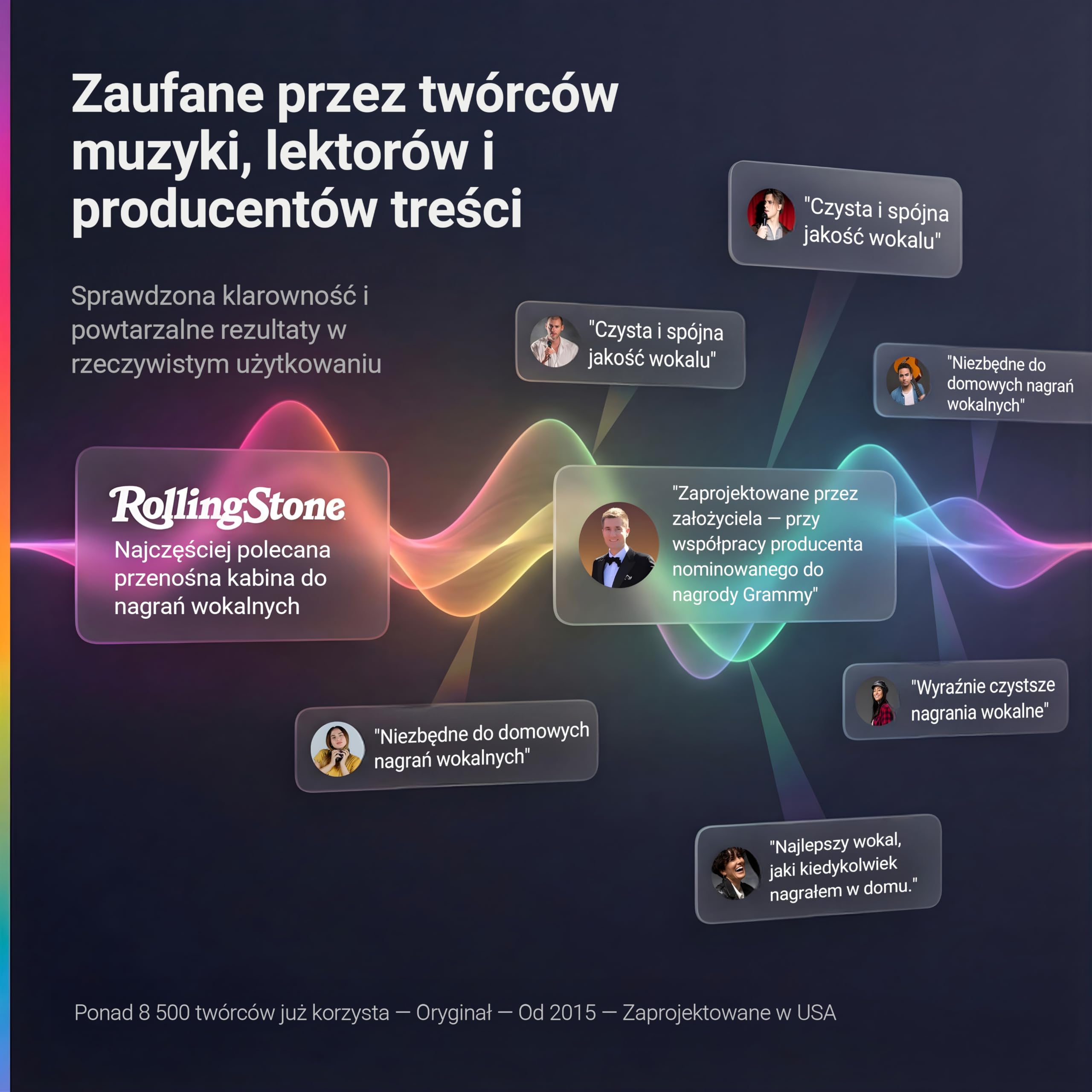 Snap Studio Budka wokalna, zalecana studyjna budka dźwiękowa do nagrywania suchego, bez echa wokalu, redukcja pogłosu o 80% i izolacja 360°, uchwyt na klips, światła, torba podróżna w zestawie
