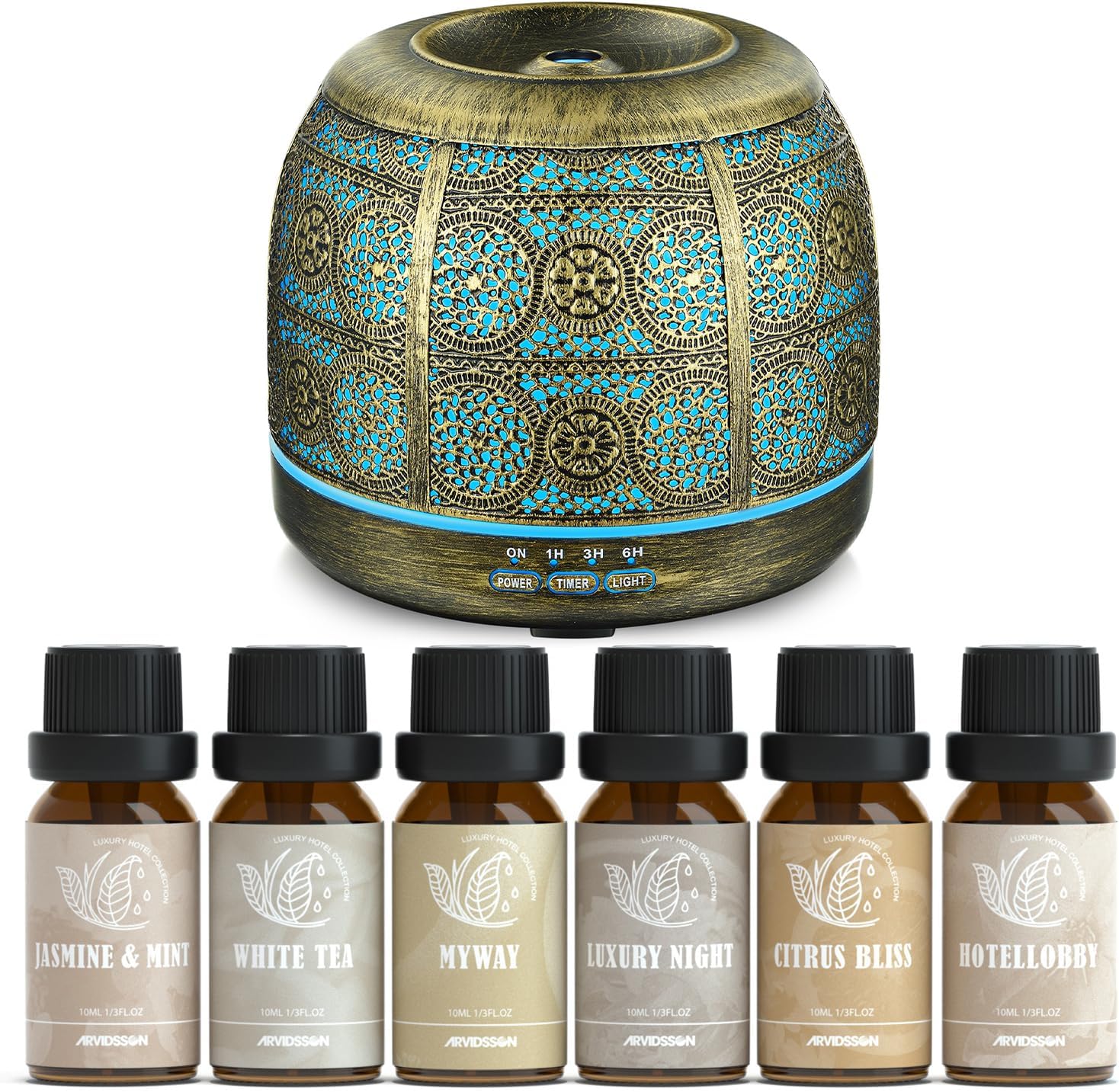 Hotel Diffuser Oils Set with 500ml Essential Oil Diffuser for Home